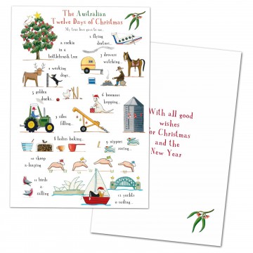 Greeting Card | The Australian 12 Days of Christmas | Pack of 10